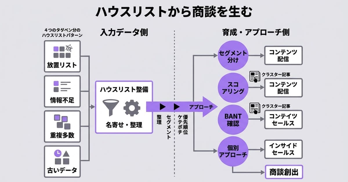 ハウスリストとリード・商談化までの流れを整理